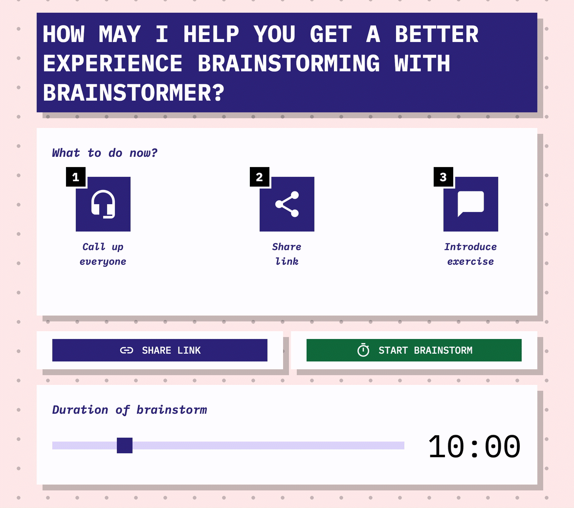 How to make a brainstorm without timer